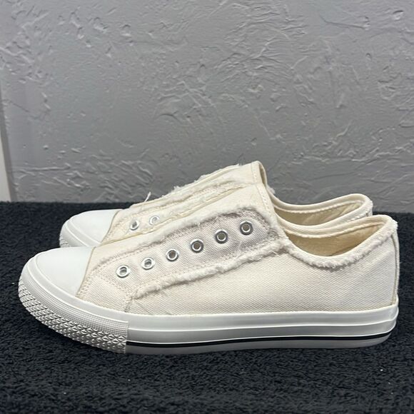 🔥🔥 Sincerely Jules “Vinnie” White no Lace Slip-On Sneakers Sz 10M - PERFECT! - Picture 5 of 13